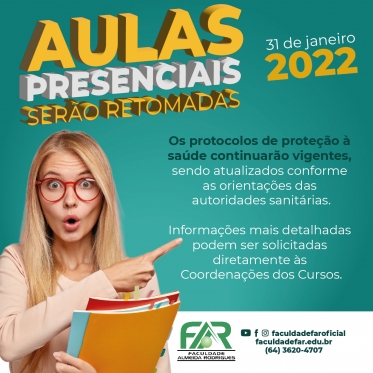 AULAS PRESENCIAIS SERÃO RETOMADAS NA FACULDADE ALMEIDA RODRIGUES