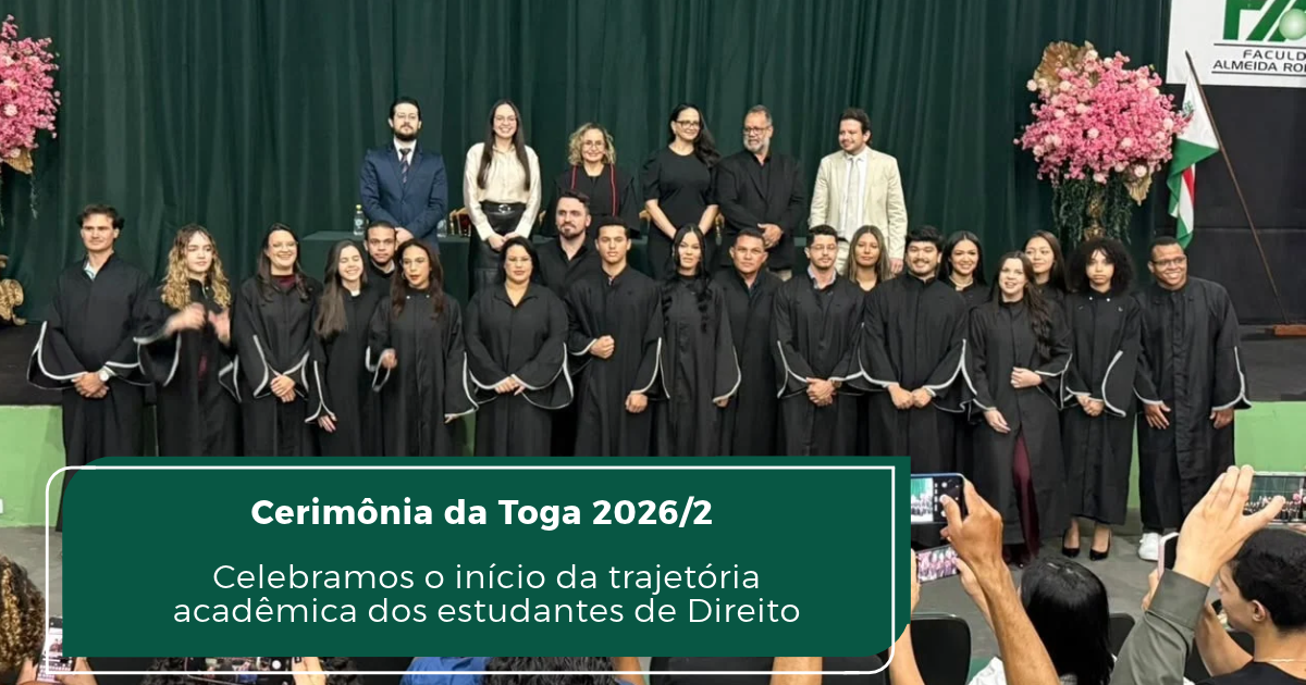 Cerimônia da Toga celebra o início da trajetória acadêmica dos estudantes de Direito 2026/2